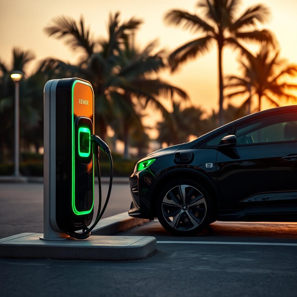 Electric vehicle charging at a VoltPassNG station in Lagos